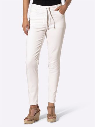 Heine 5-Pocket-Jeans HEINE, Damen, Gr. 34, Normalgr&ouml;ssen, ecru, 97% Baumwolle, 3% Elasthan, unifarben, lang, Jeans 5-Pocket-Jeans