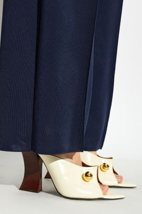 Lanvin Leather Heeled Mules, Womens, Cream