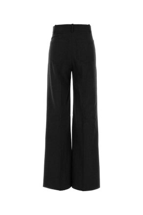 Victoria Beckham Virgin Wool Trousers - Gray