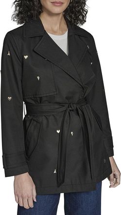 Karl Lagerfeld Karl Lagerfeld Embellished Trench Coat