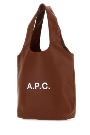 A.P.C. Womens Caramel Synthetic Leather Shopping Bag Noisette Polyurethane Borse A Mano