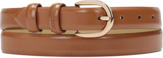 Kazar Klassieke smalle riem van glad leer - Dames - Riemen - Bruin - 100 CM - Leer - Accessoires