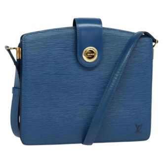 Louis Vuitton Tweedehands leren Louis Vuitton tassen - Dames - Pre-owned - Blauw - Maat: ONE Size Leer