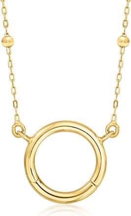RS Pure by Ross-Simons Italian 14kt Yellow Gold Charm-Compatible Beaded Station Necklace