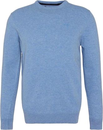 Barbour Essenti&euml;le Wol Ronde Hals Trui Hemelsblauw - Heren - Ronde hals truien - Blauw - S - Wol - Truien & Vesten