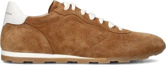 Stefano Lauran Schoenen, Dames, Bruin, 42 EU, Leer, Camel Suede Lage Sneakers