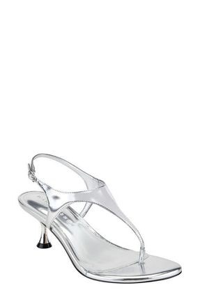 Marc Fisher Pelysa Ankle Strap Sandal in Metallic Silver at Nordstrom, Size 8.5