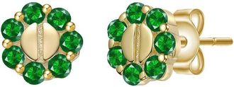 Genevive 14K Plated Cz Beaded Earrings