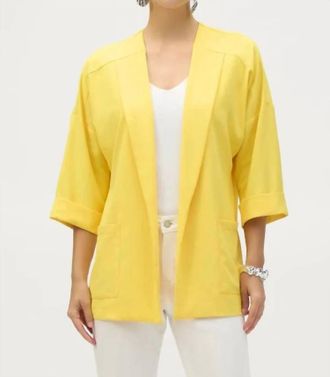 Joseph Ribkoff Open Front Relaxed Blazer Jacket In Citrus