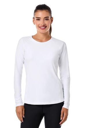 Coolibar Womens Lightweight Swim Shirt with Long Sleeves, UPF 50+ Sun Protection, Hightide Lite in White at Nordstrom, Size X-Small