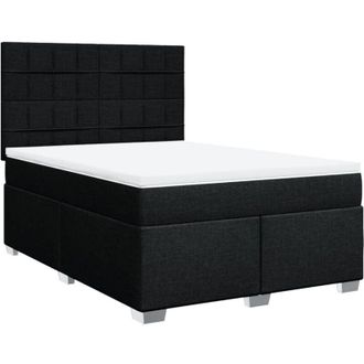 vidaXL Vidaxl - Cama Box Spring Con Colch&oacute;n Tela Negro 160x200 Cm