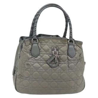 Dior Pre-owned Handbags, female, Gray, Size: ONE SIZE Pre-owned Nylon Hand Bag