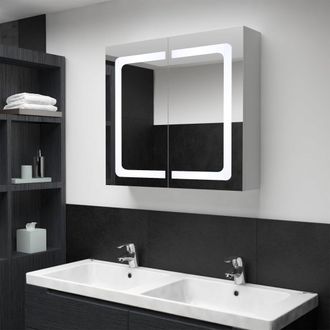 vidaXL Mueble De Ba&ntilde;o Con Espejo Led 80x12,2x68 Cm Vidaxl