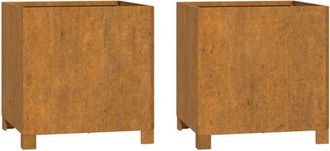 vidaXL Jardineras Con Patas 2 Uds Acero Corten Oxidado 40x40x40 Cm Vidaxl