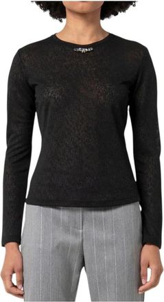 Fracomina Rondgebreide trui - Dames - Ronde hals truien - Zwart - XL - Truien & Vesten
