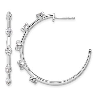 Diamond2Deal 14K White Gold 0.80 ct Lab Grown Diamond Hoop Earrings VS Clarity, G-H Color