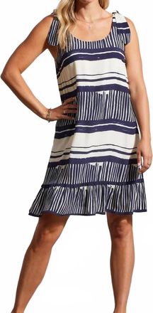 Tribal Tank Dress In Jet Blue