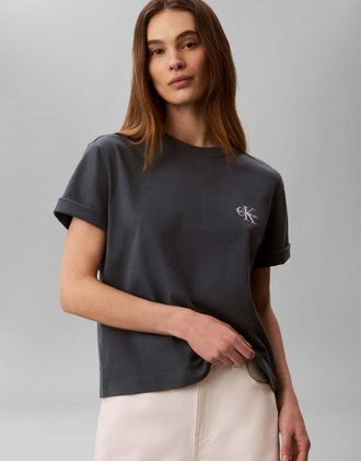 Calvin Klein Jeans T-Shirt squadrata color pesca-Rosa
