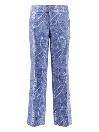 Etro paisley-print trousers - Blauw