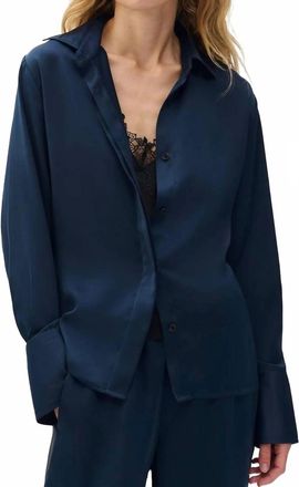 Rag & Bone Venus Blouse In Navy