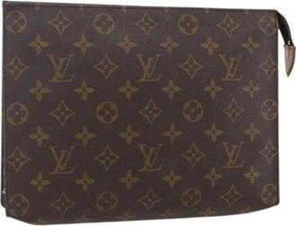 Louis Vuitton Pre-owned Clutches, female, Brown, Size: ONE SIZE Pre-owned Canvas Pouch