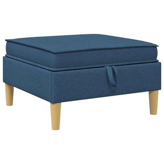 vidaXL Taburete De Sof&aacute; Con Almacenamiento Azul Tela Vidaxl