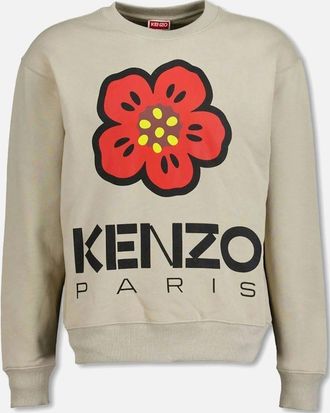 Kenzo Mens Mens Kenzo Beige Boke Flower Sweatshirt - Grey - Size: 42