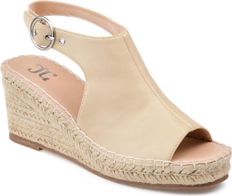Journee Collection Women & apos;s Crew Medium and Wide Width Espadrille Wedge Sandals