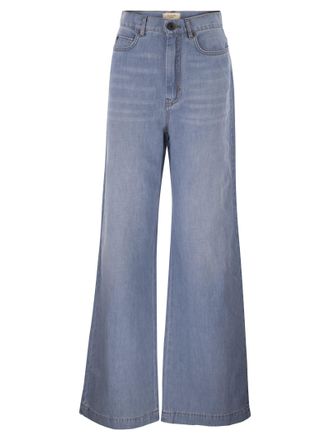 Max Mara Weekend Maxmara Wkdlatino Denim-Jeans aus Baumwolle und Leinen
