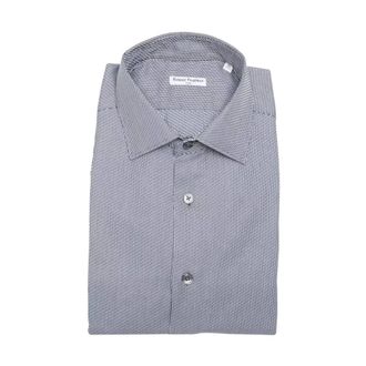 Robert Friedman Formal Shirts, male, Blue, Size: XL Classic Fit Striped Dress Shirt