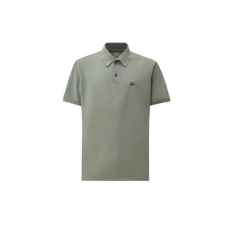 C.P. Company Polo Shirts, male, Green, Size: 2XL Stretch Piquet Short Sleeve Polo