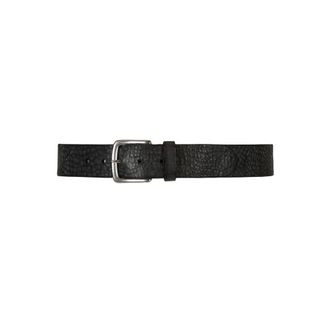 Depeche Black Leather Belt with Square Silver Buckle - female - DEPECHE - Belts - Black - 85 CM - Accessories