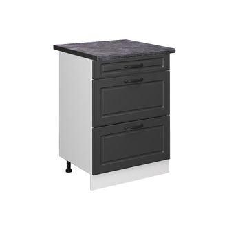 Vicco Mueble Bajo De Cocina R-line, Antracita Casa De Campo, 60 Cm Con Cajones, Et Antracita Vicco