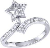 LuvMyJewelry Dreamer Lucky Star Twist Diamond Ring - 0.12ct. in Silver at Nordstrom Rack, Size 7