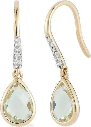 Mateo Bijoux 14kt geelgouden oorbellen met amethist en diamant