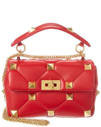 Valentino Roman Stud Medium Leather Shoulder Bag