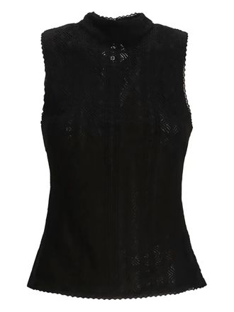 BOSS high-neck tank top - women - Polyester - L - Black