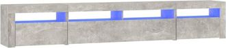 vidaXL Vidaxl - tv Cabinet with led Lights Concrete Grey 240x35x40 cm