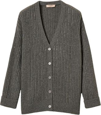 Twinset Cardigans - Dames - Vesten - Grijs - XS - Truien & Vesten