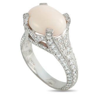 Luxury Bazaar 18K White Gold 1.50ct Diamond and Conch Pearl Ring MF11-050126