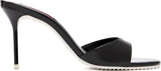 Schutz x Malu 90mm Mino lakleren stiletto sandalen - Zwart