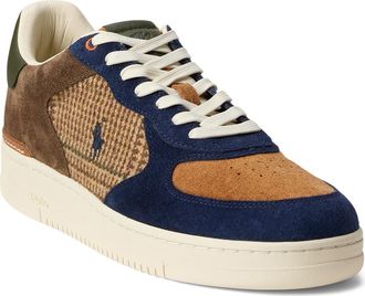 Polo Ralph Lauren Masters Court Mixed Media Sneaker in Glen Plaid/Multi at Nordstrom, Size 8.5