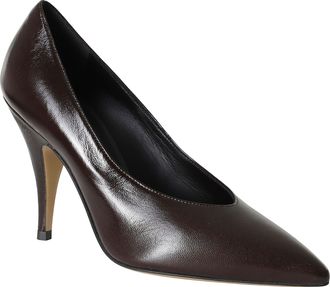 3Juin Simona Pumps In Coffee Leather With Pointed Toe