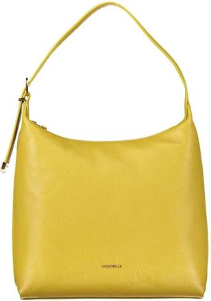 Coccinelle Groene leren handtas met verstelbare schouderband - Dames - Schoudertassen - Geel - ONE Size - Tassen