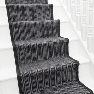 Runrug Stair Runner Carpet - Reversible & Durable, 2mm - Illusion in Midnight | Size: 70 cm x 540 cm