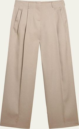 Golden Goose Journey Wool Gabardine Wide-Leg Pants