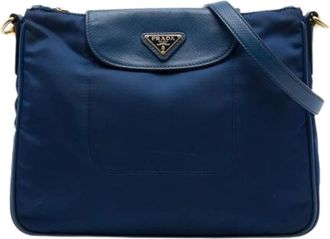 Prada Pre-owned Vintage Crossbody Bag - Dames - Vintage Schoudertas - Blauw - ONE Size - Leer - Vintage