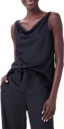 Nic+Zoe Crepe Drape Tank Top In Black