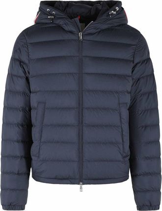 Moncler Navy Blue Polyester Short Hooded Down Jacket