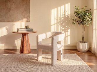 Vente-Unique Poltrona in Tessuto testurizzato Beige - FAVINA